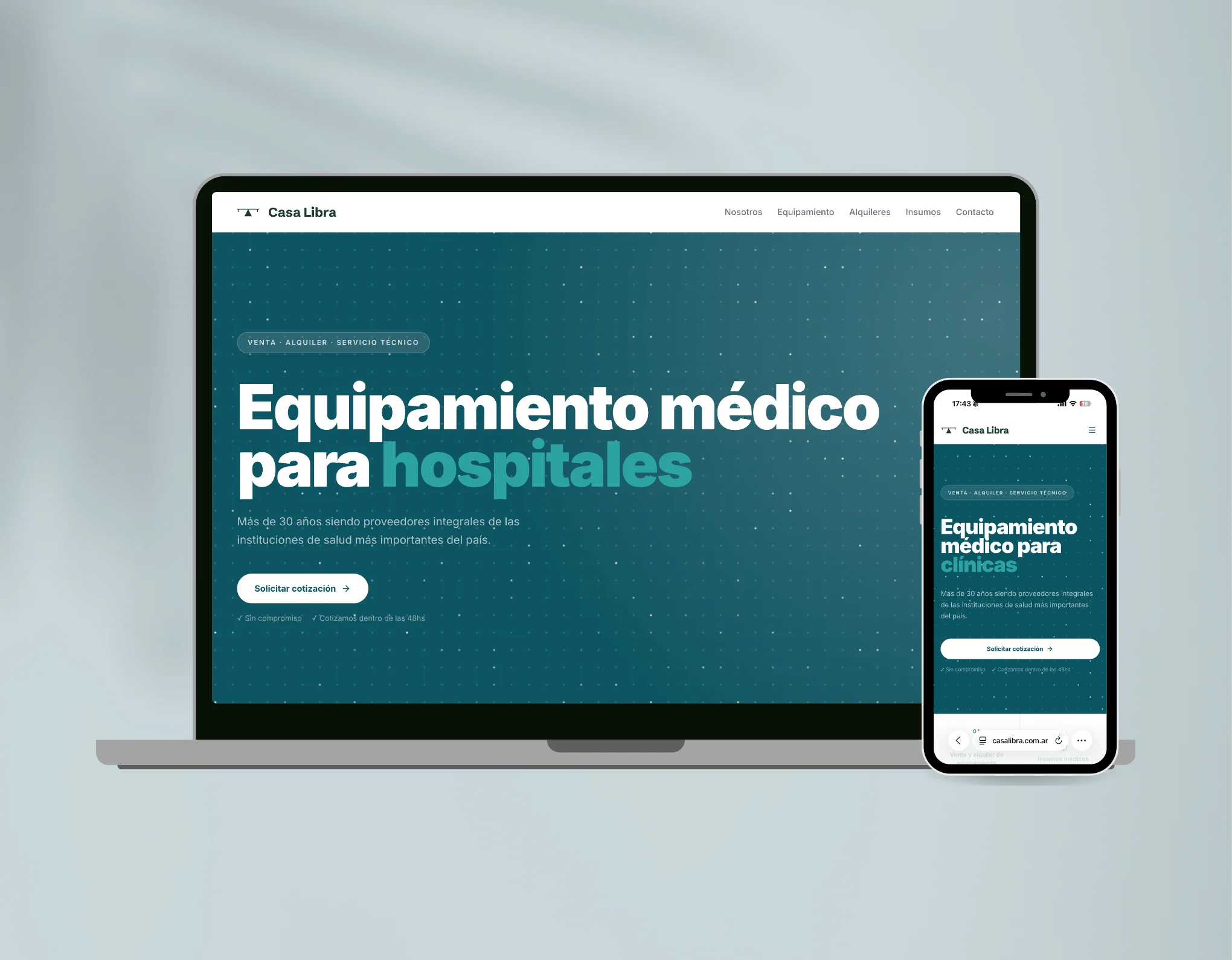 Casa Libra sitio web mockup